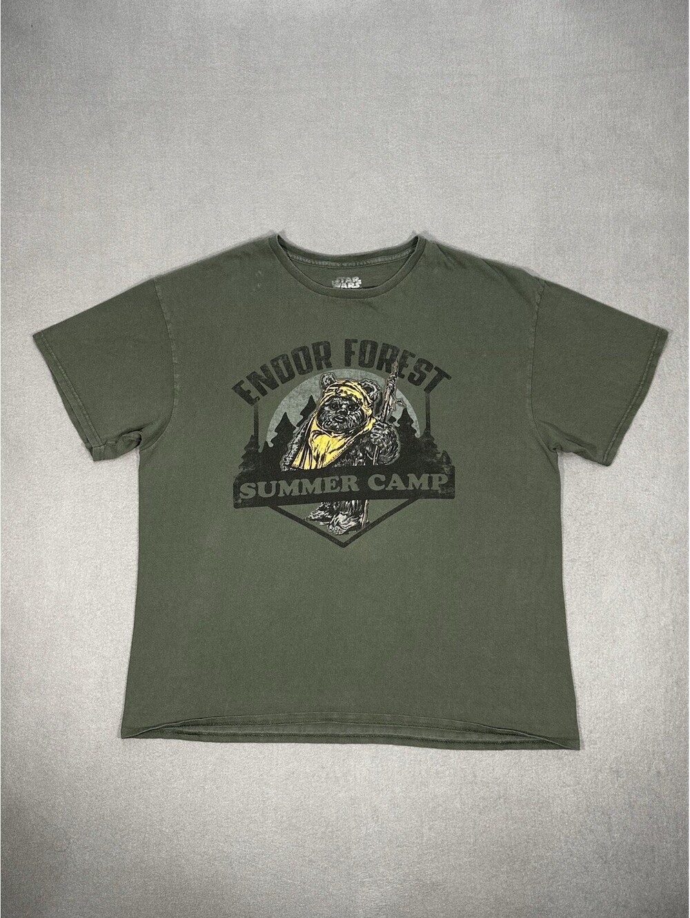 Star Wars Ewok Endor Forest Summer Camp T Shirt Men’s XL Green
